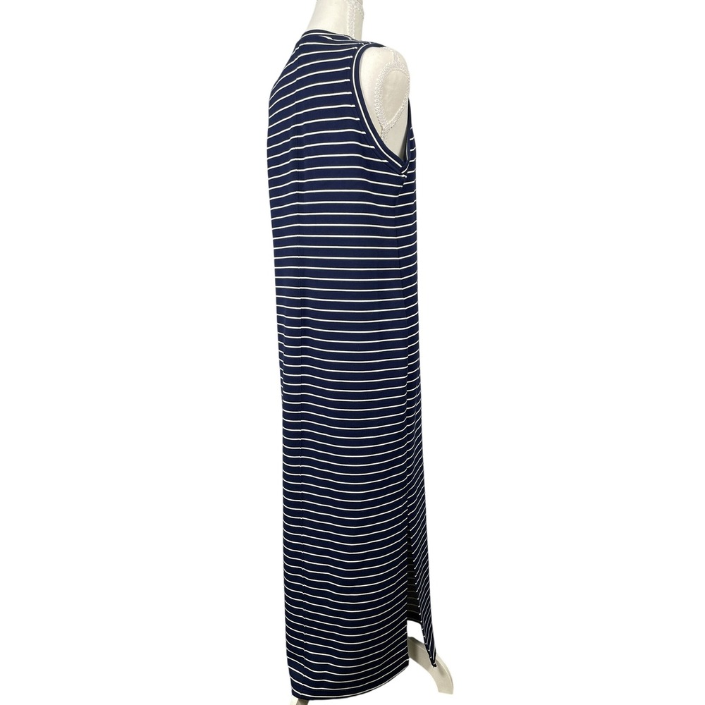Spanx Maxi Dress Womens Small Navy Striped AirEssentials Sleeveless Tank Knit - Picture 2 of 6